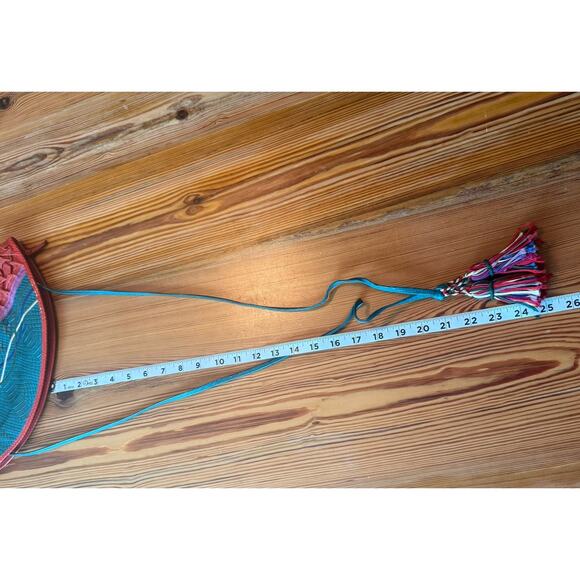 Vtg Carlo Fiori Purse Brightly Colored Snake Leather Crossbody Zip Tassles Italy - Picture 15 of 15